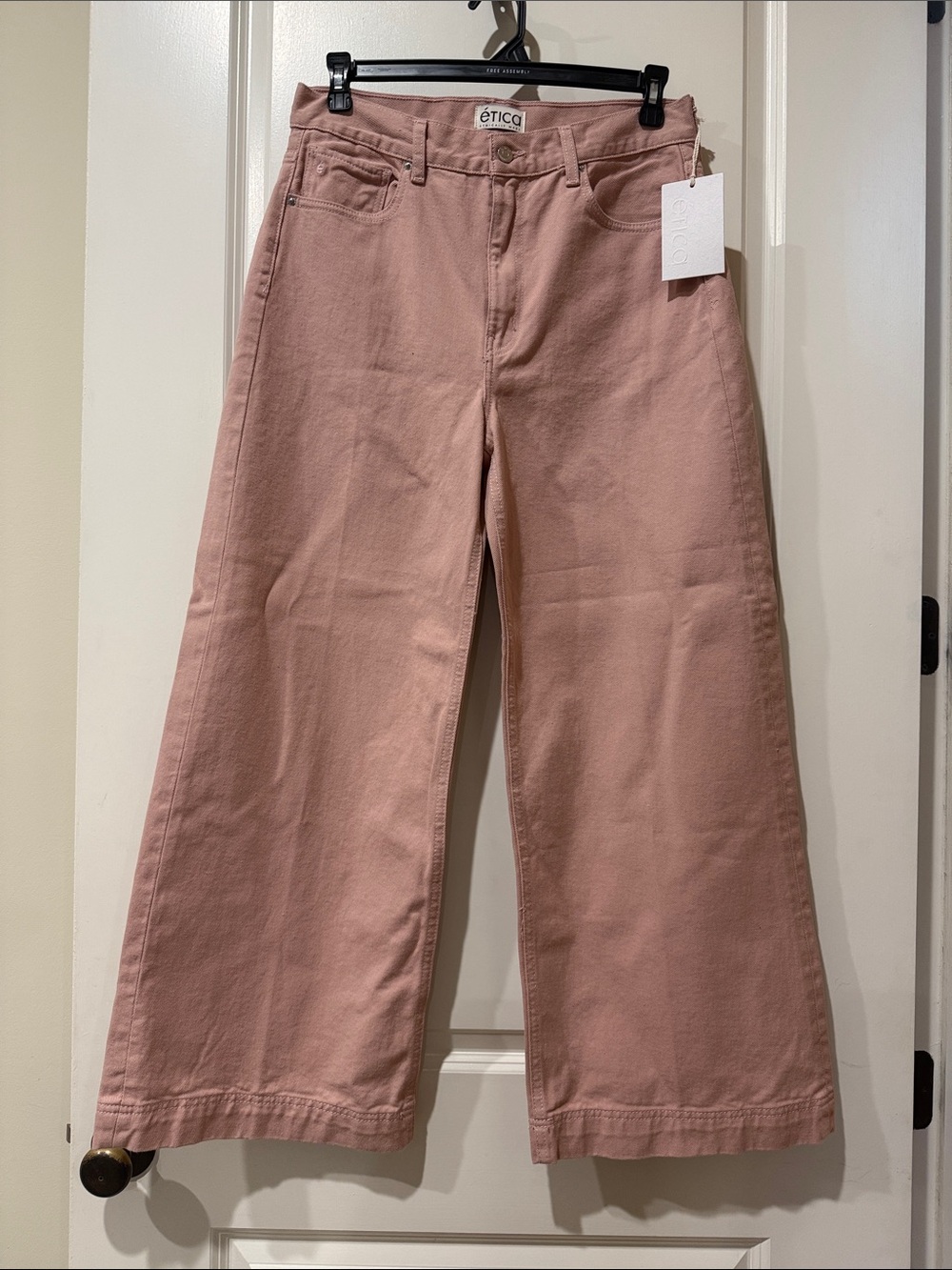 Etica Wide-Leg High-Rise Jeans in Dusty Pink